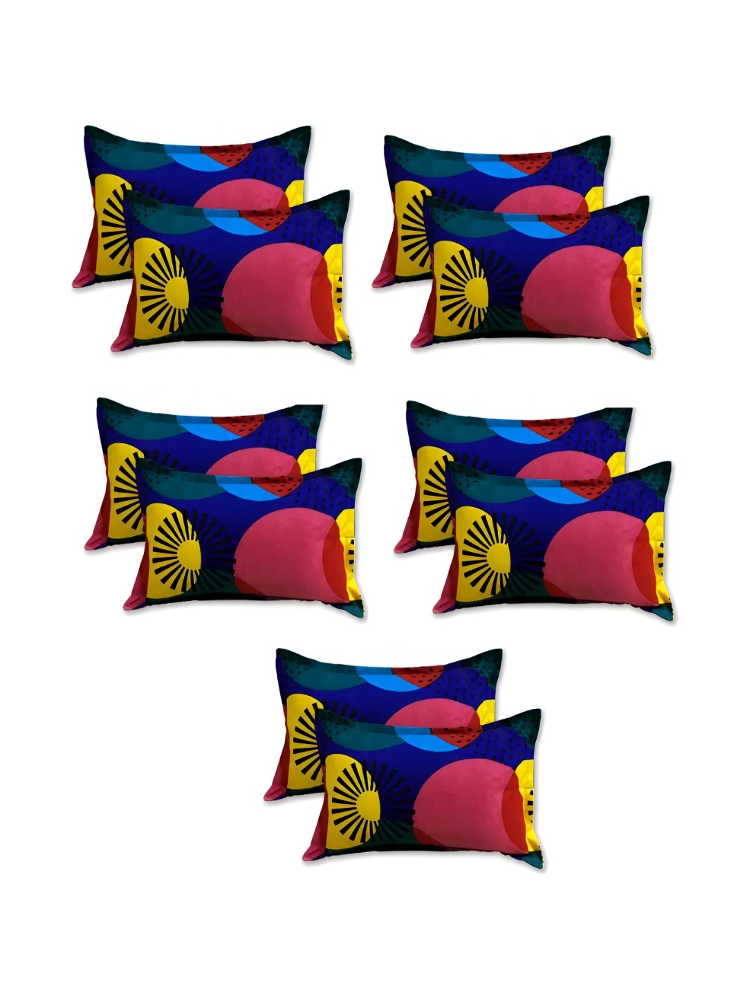 

Supreme Home Collective Blue & Red 10 Pieces Abstract Cotton Rectangle Pillow Covers