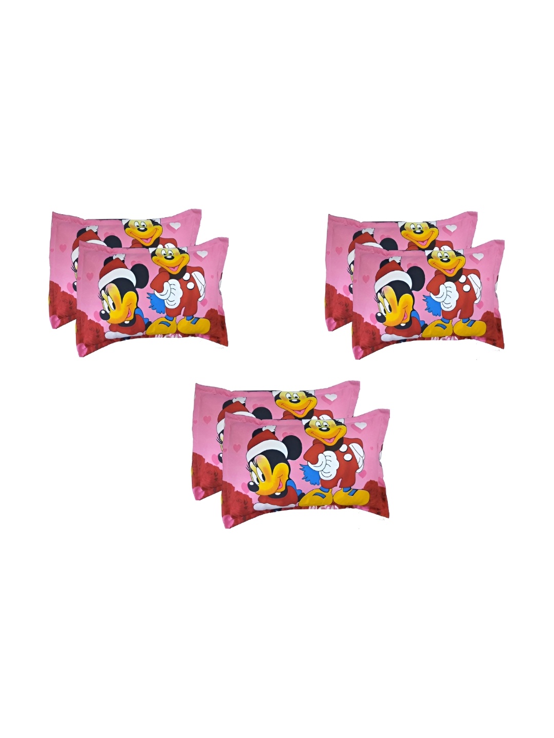 

Supreme Home Collective Pink 6 Pieces Cartoon Character Cotton Rectangle Pillow Covers