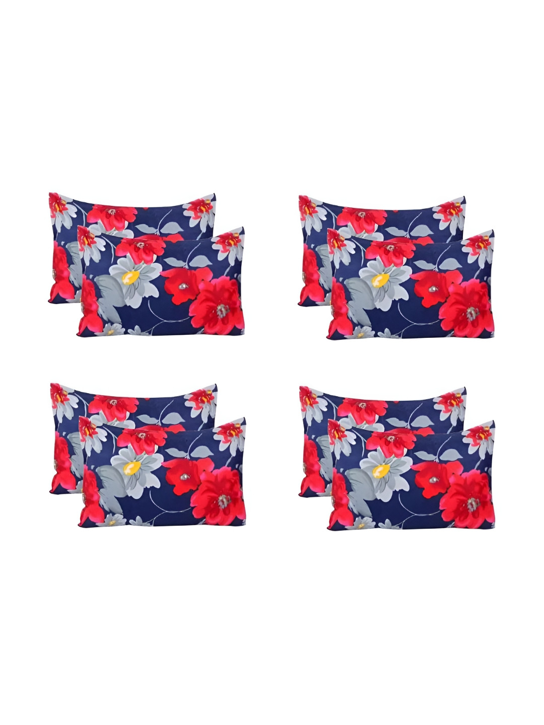 

Supreme Home Collective Blue& Red 8-Pcs Abstract Pure Cotton Rectangle Pillow Covers