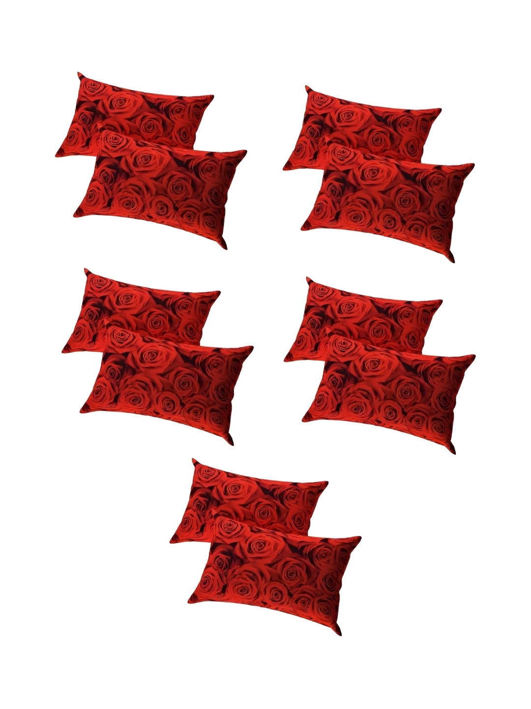 

Supreme Home Collective Red 10 Pieces Printed Pure Cotton Rectangle Pillow Covers