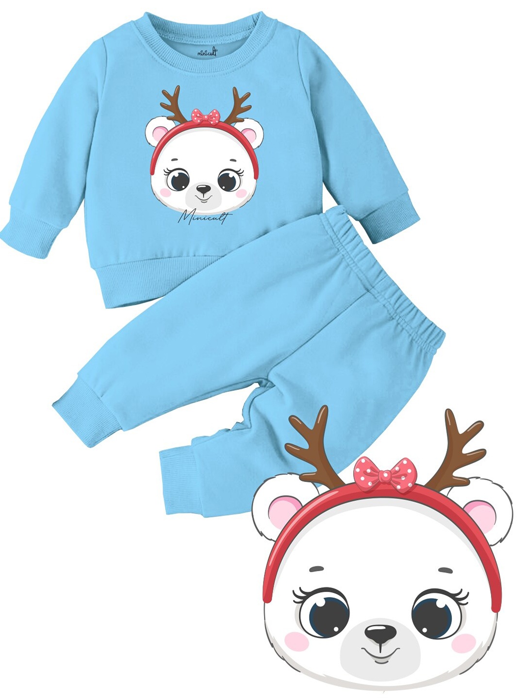 

x2o Infants Kids Graphic Printed Sweatshirt With Joggers, Blue