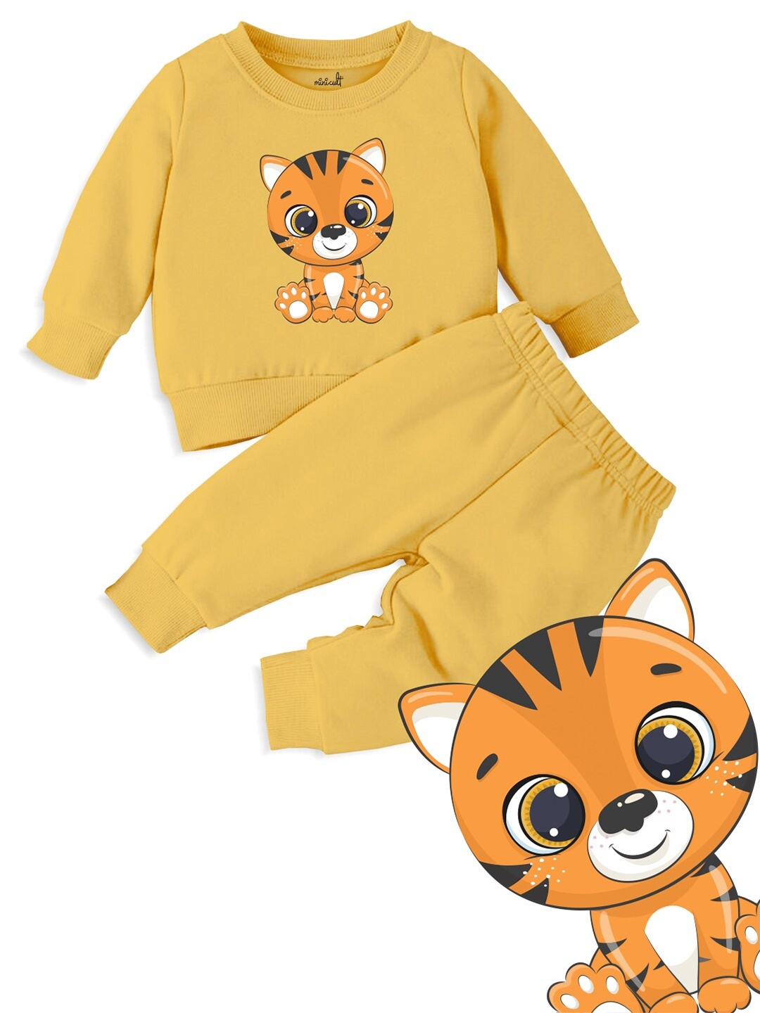 

x2o Kids Graphic Printed Long Sleeves T-shirt with Pyjamas, Yellow