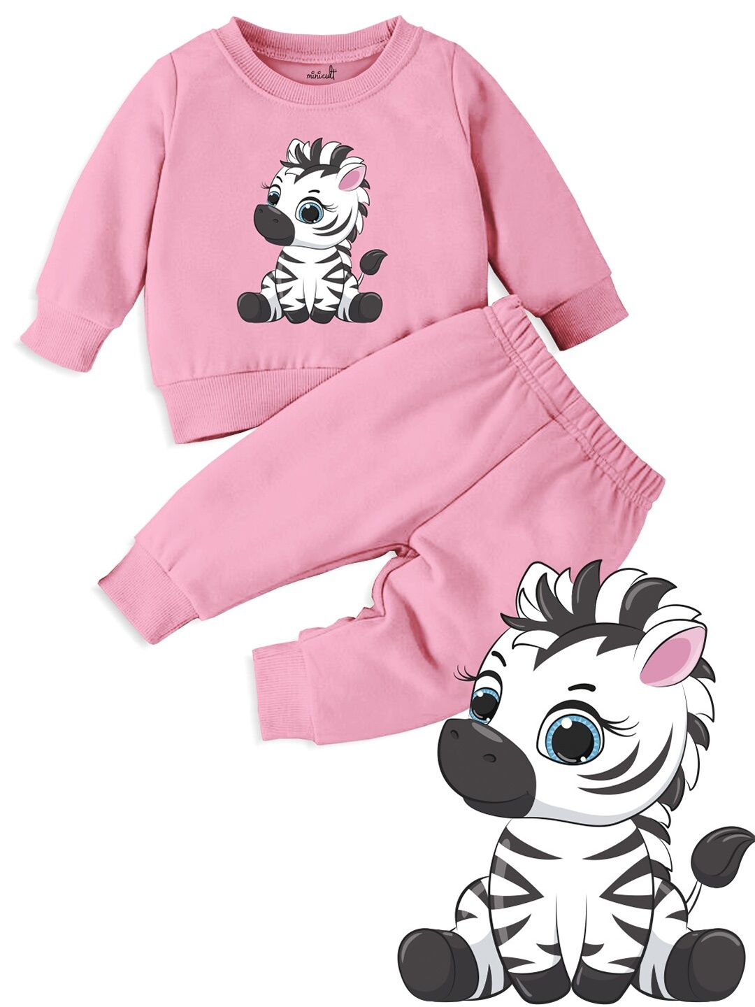 

x2o Infant Kids Graphic Printed Long Sleeves T-shirt with Pyjamas, Pink