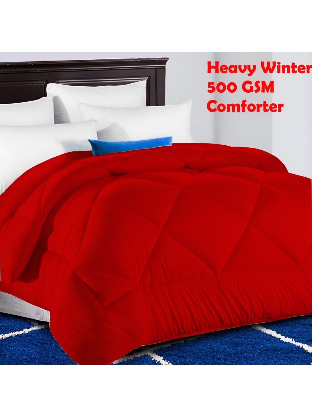 

LINENOVATION Red Heavy Winter 500 GSM Double Bed Comforter