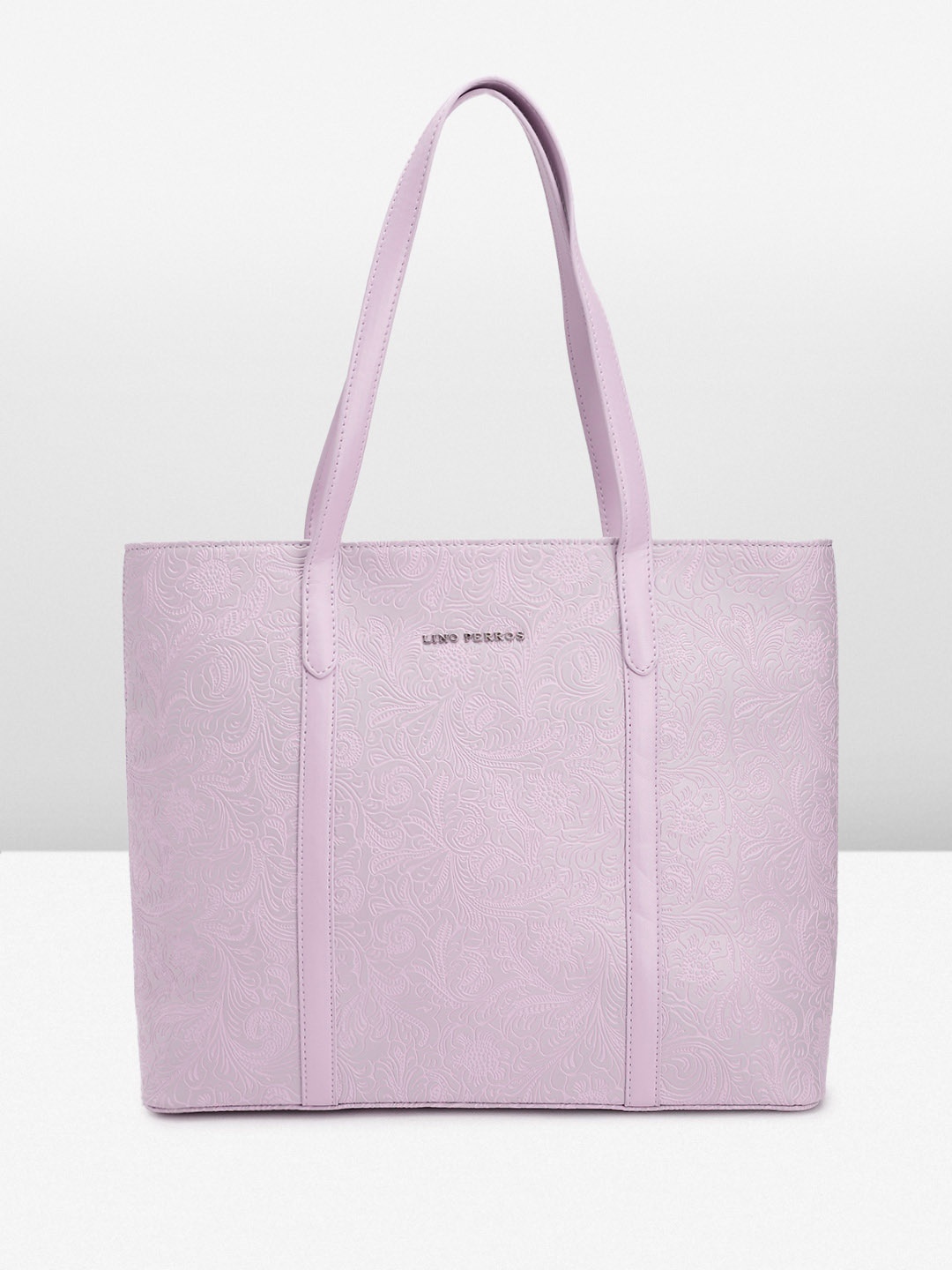 

Lino Perros Floral Textured Structured Shoulder Bag with Laptop Compartment, Lavender