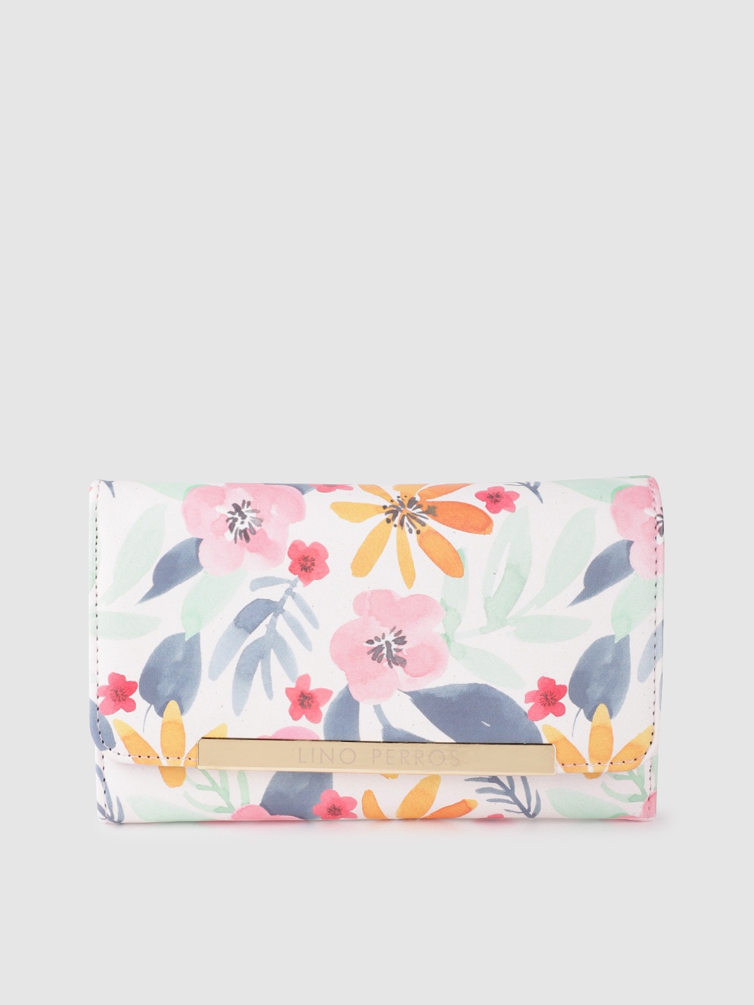 

Lino Perros Women Floral Printed Three Fold Wallet, Multi