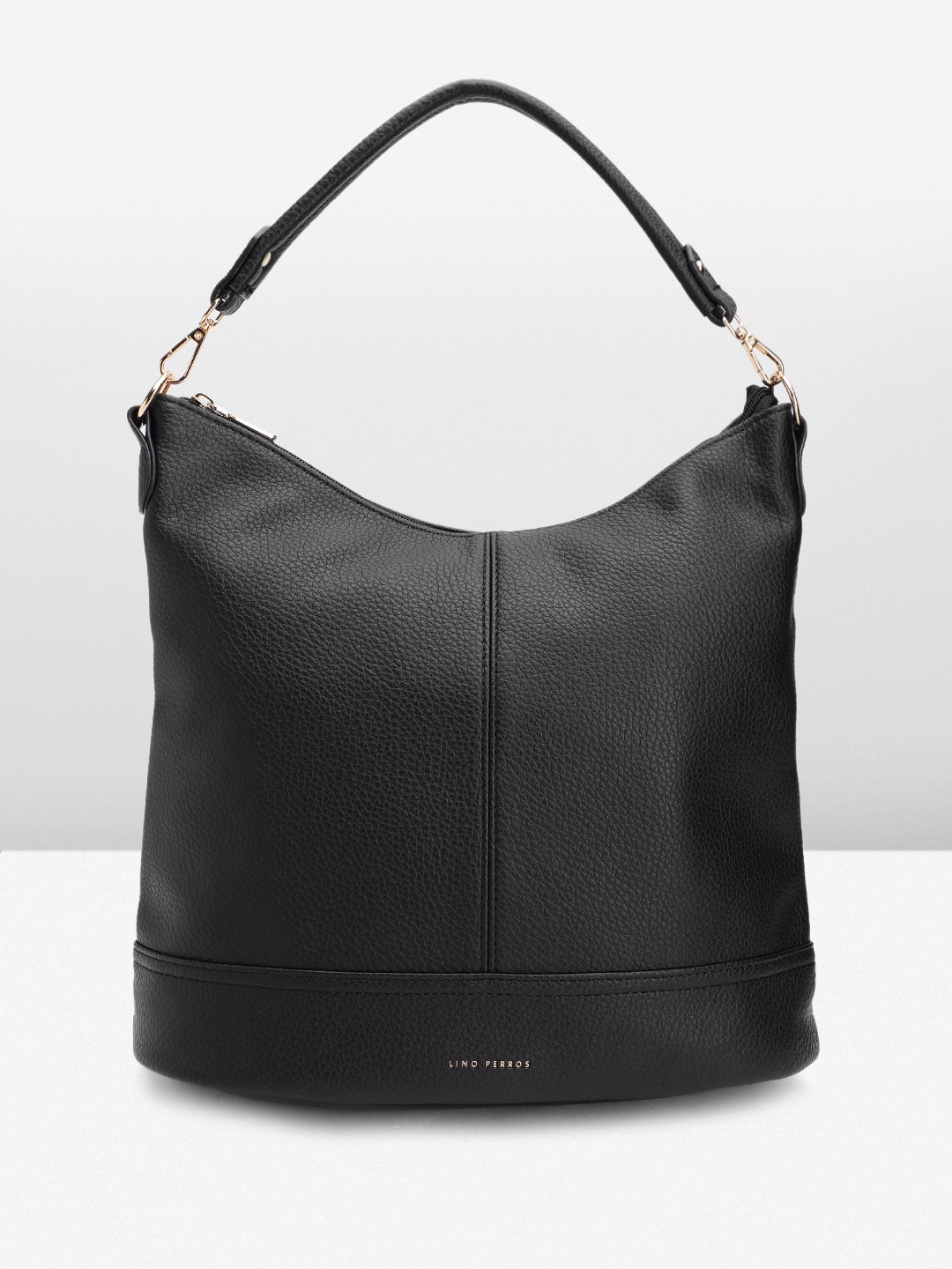 

Lino Perros Textured Structured Shoulder Bag, Black