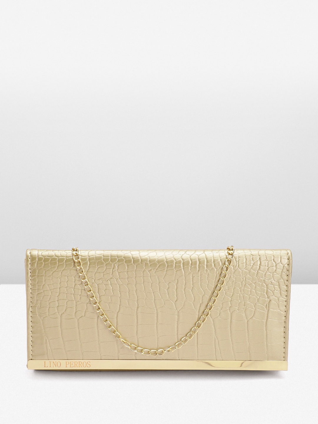 

Lino Perros Croc Textured Purse, Gold