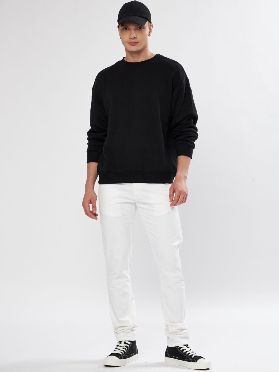 

UNITED DENIM Men Relaxed Slim Fit Cotton Denim Trousers, White