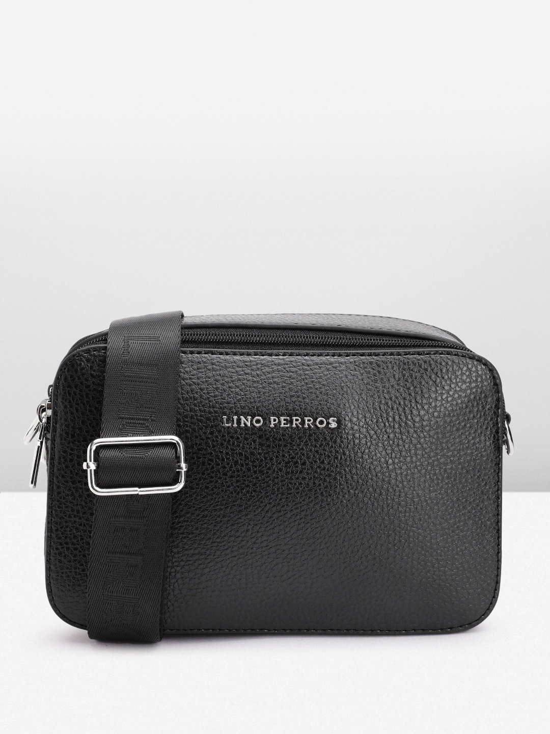 

Lino Perros Textured Structured Sling Bag, Black