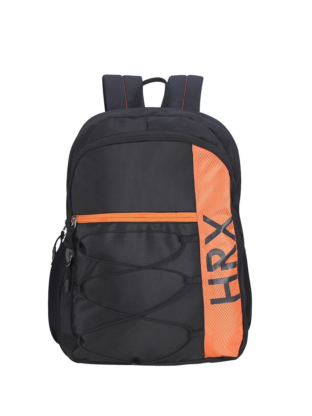 

HRX by Hrithik Roshan Unisex Black Brand Logo Printed Backpack