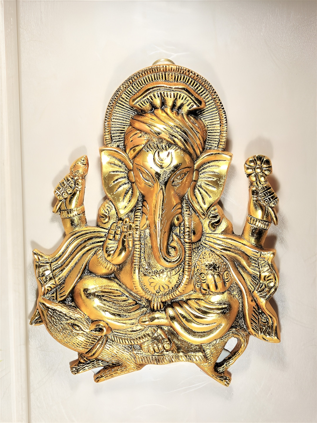

Kridaykraft Gold-Toned Metal Ganesh Showpiece