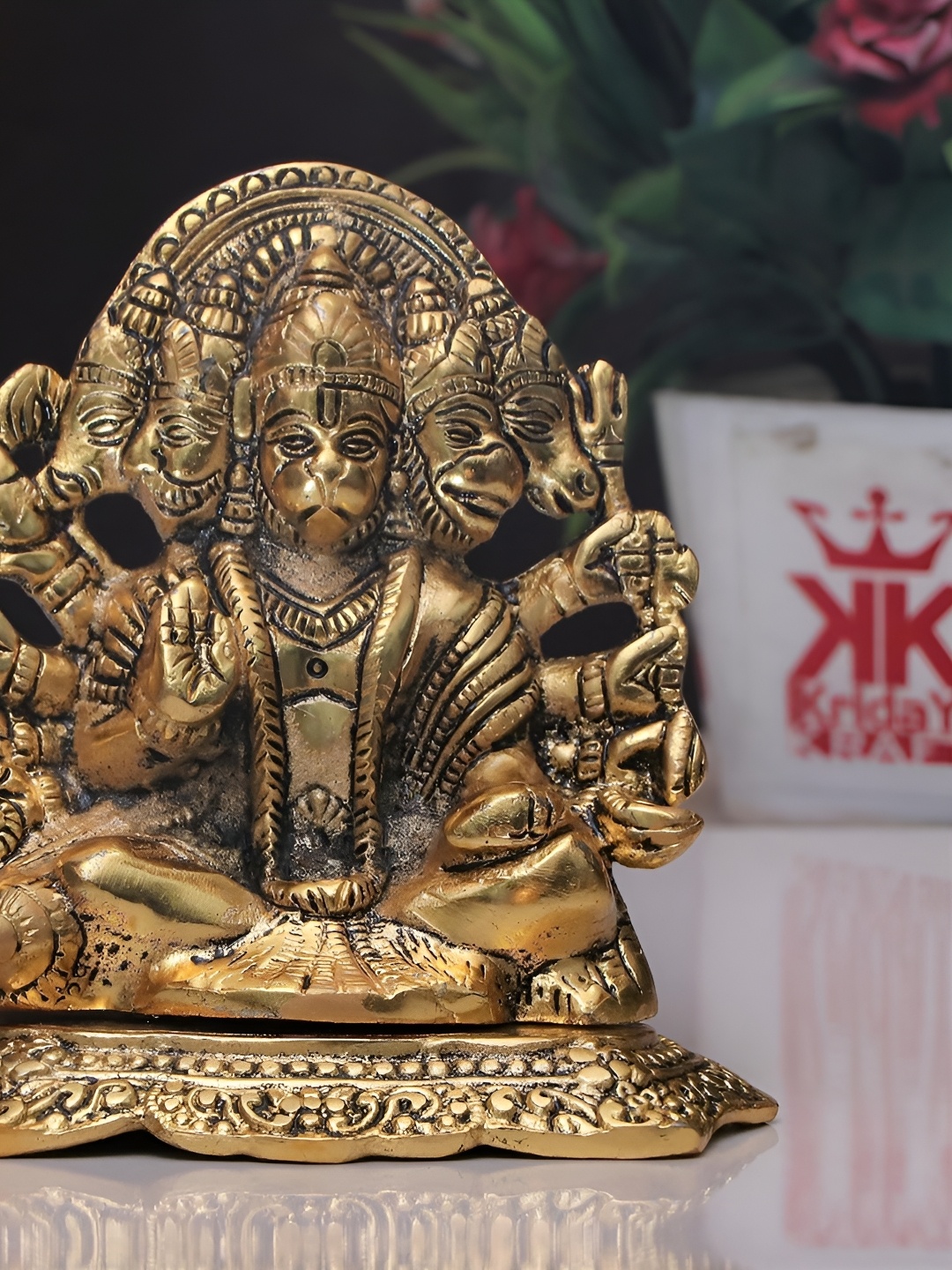 

Kridaykraft Gold Toned Religious Metal Showpiece