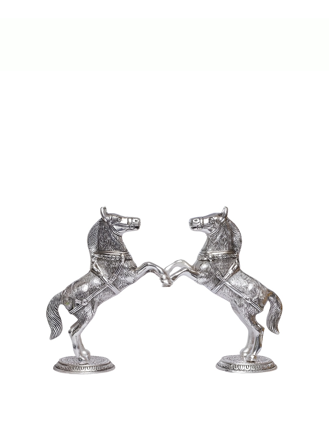 

Kridaykraft Silver-Toned Metal Horse Showpiece