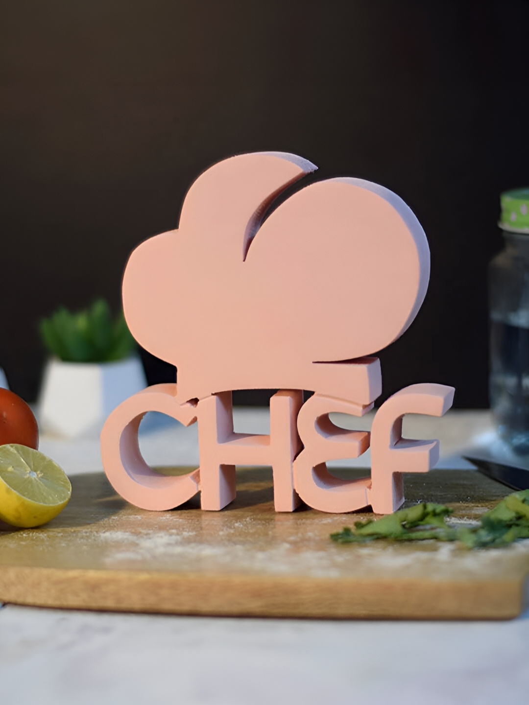 

Nukkad Tales Peach Chef Small Curio Showpiece
