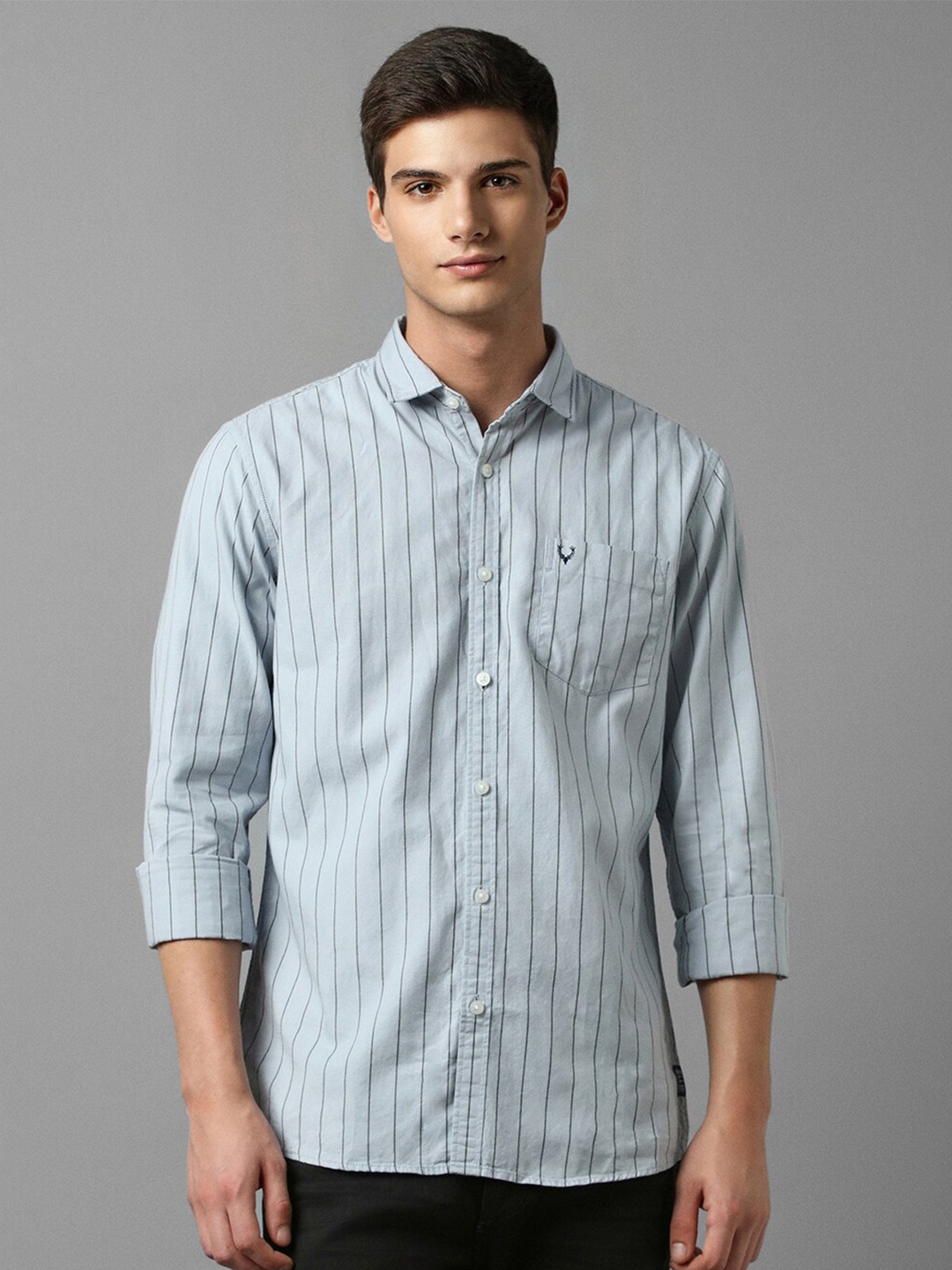 

Allen Solly Vertical Striped Pure Cotton Casual Shirt, Blue
