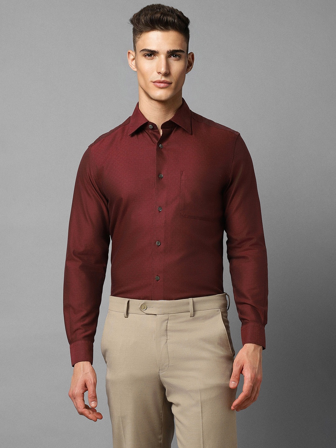 

Louis Philippe Men Maroon Formal Shirt