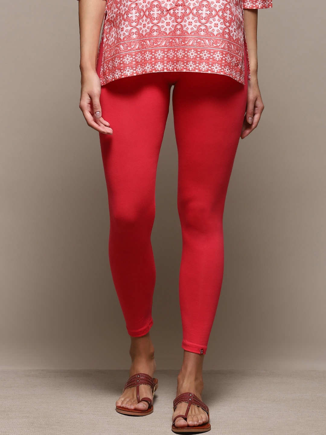 

Biba Cotton Ankle-Length Leggings, Pink