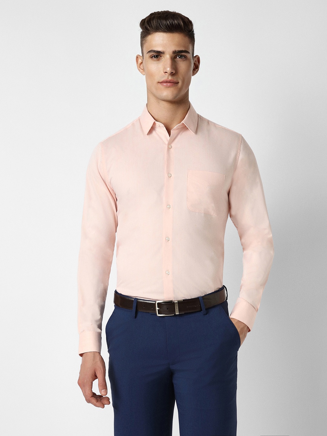 

Peter England Opaque Cotton Formal Shirt, Pink