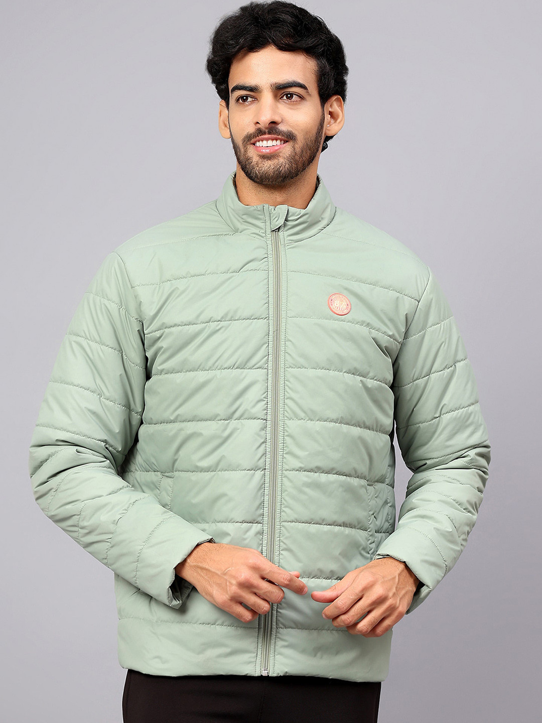 

Shiv Naresh Mock Collar Lightweight Padded Jacket, Sea green