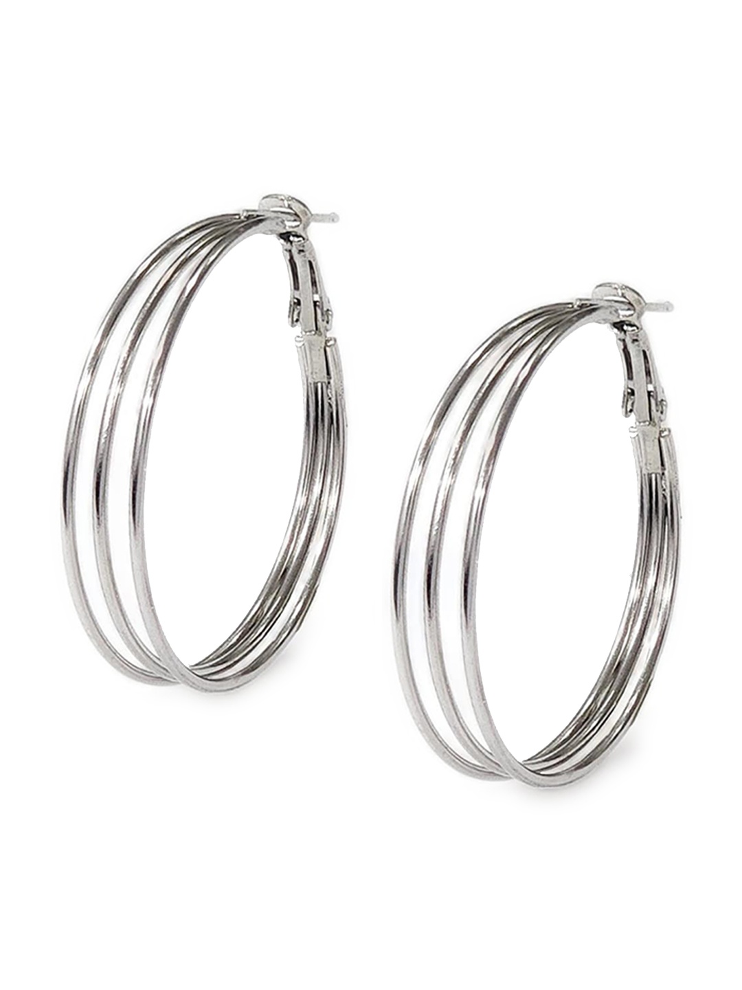 

Goldnera Silver-Plated Circular Hoop Earrings