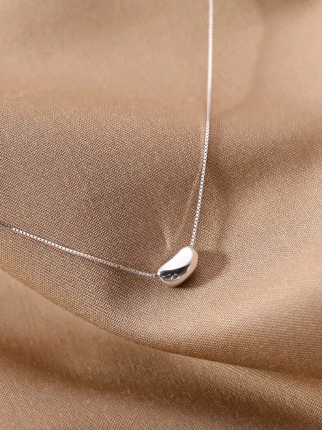 

DressBerry Silver-Toned Stainless Steel Minimal Necklace