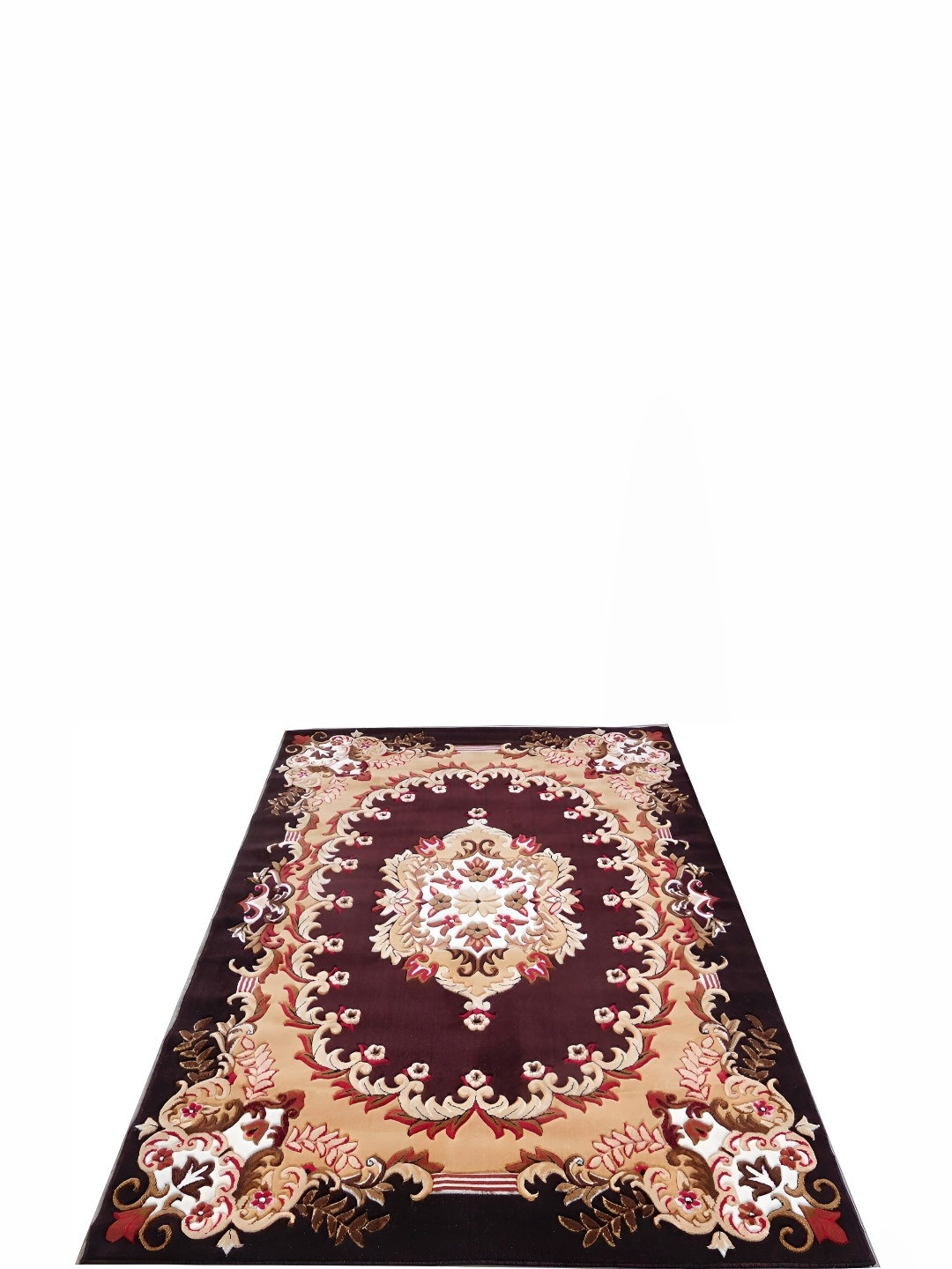 

Asad Emporium Rugs Brown& Cream Floral Anti-Skid Polypropylene Carpet