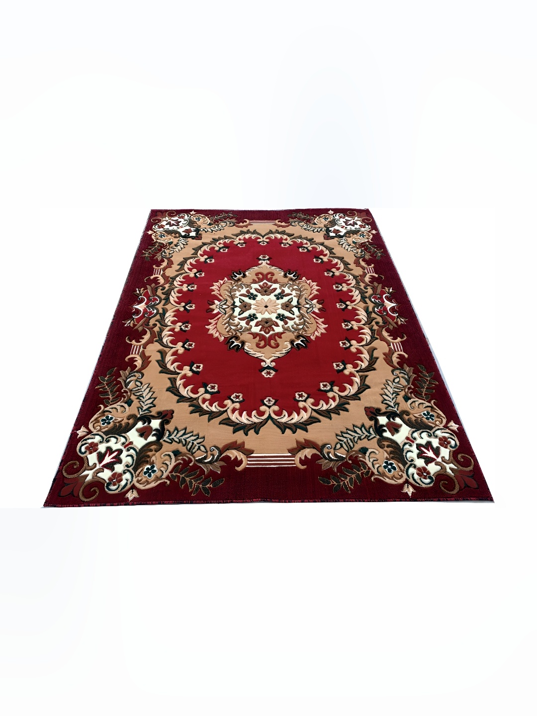 

Asad Emporium Rugs Red &White Floral Anti-Skid Polypropylene Carpet