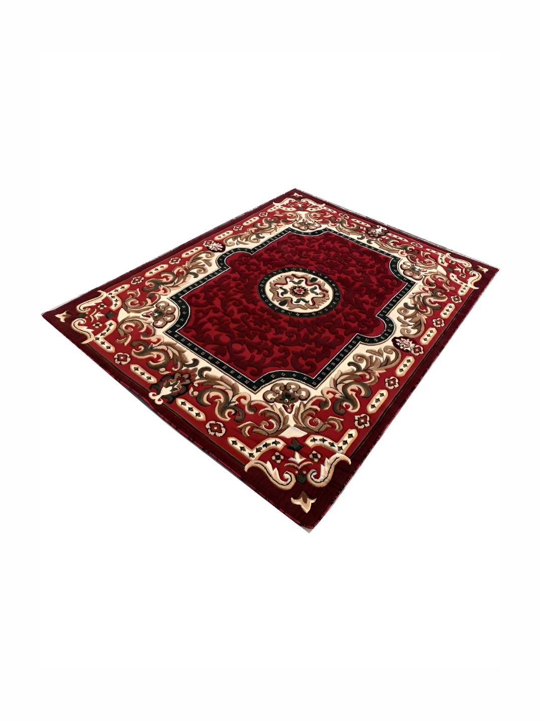

Asad Emporium Rugs Red& Cream Floral Anti-Skid Polypropylene Carpet