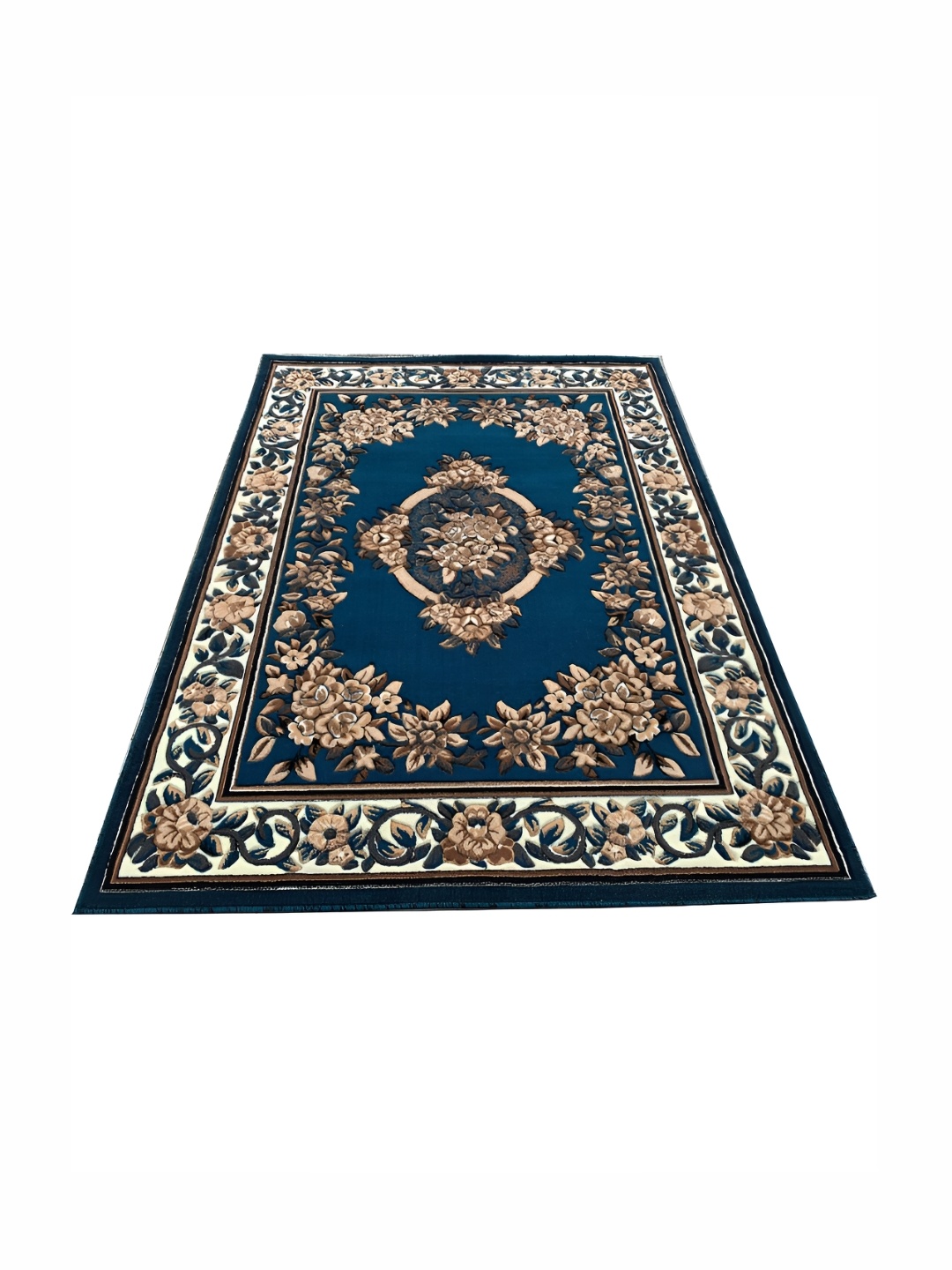 

Asad Emporium Rugs Blue& Cream Floral Anti-Skid Polypropylene Carpet