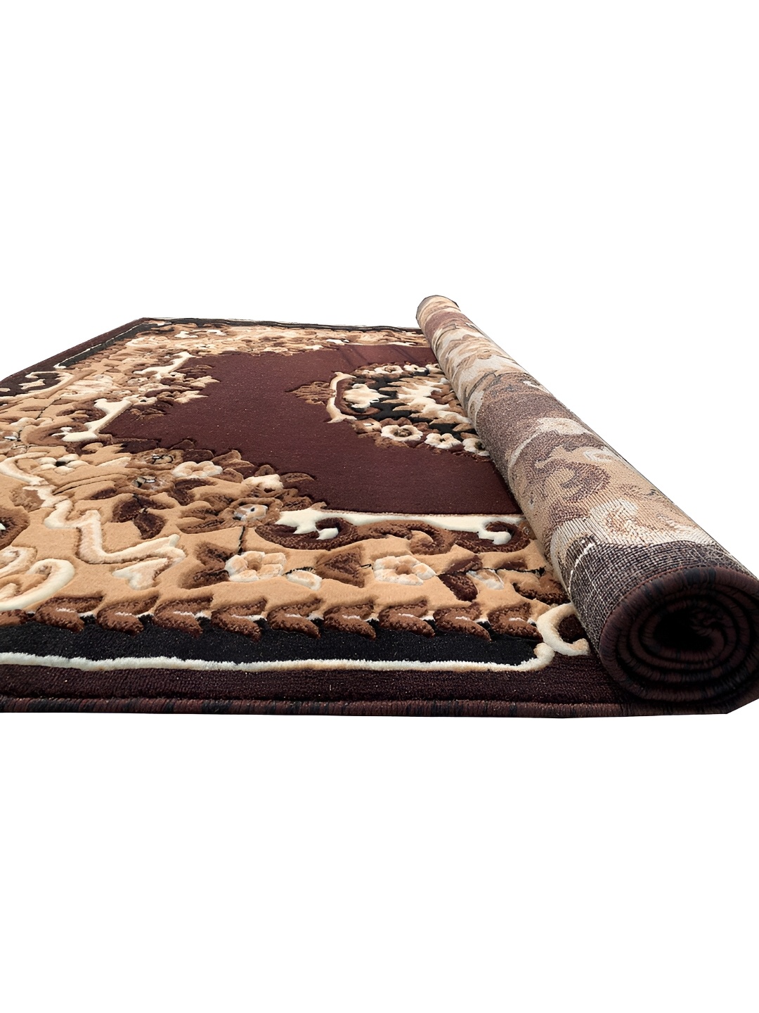 

Asad Emporium Rugs Brown &Cream Floral Anti-Skid Polypropylene Carpet