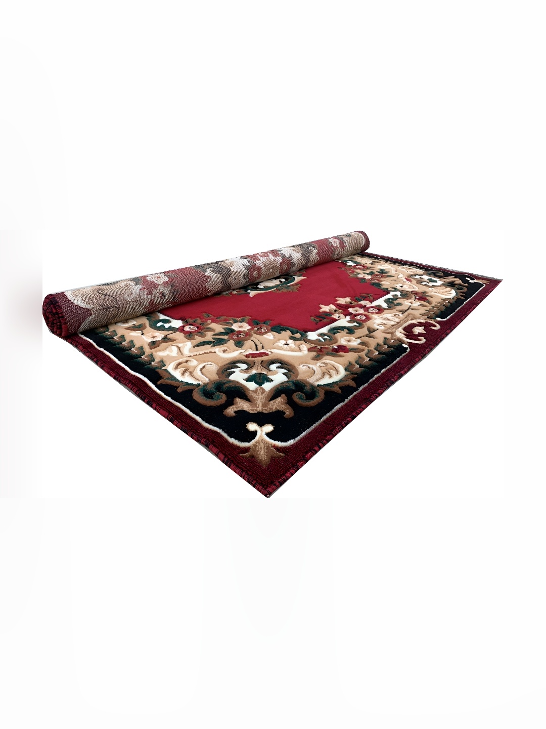

Asad Emporium Rugs Red& White Floral Anti-Skid Polypropylene Carpet