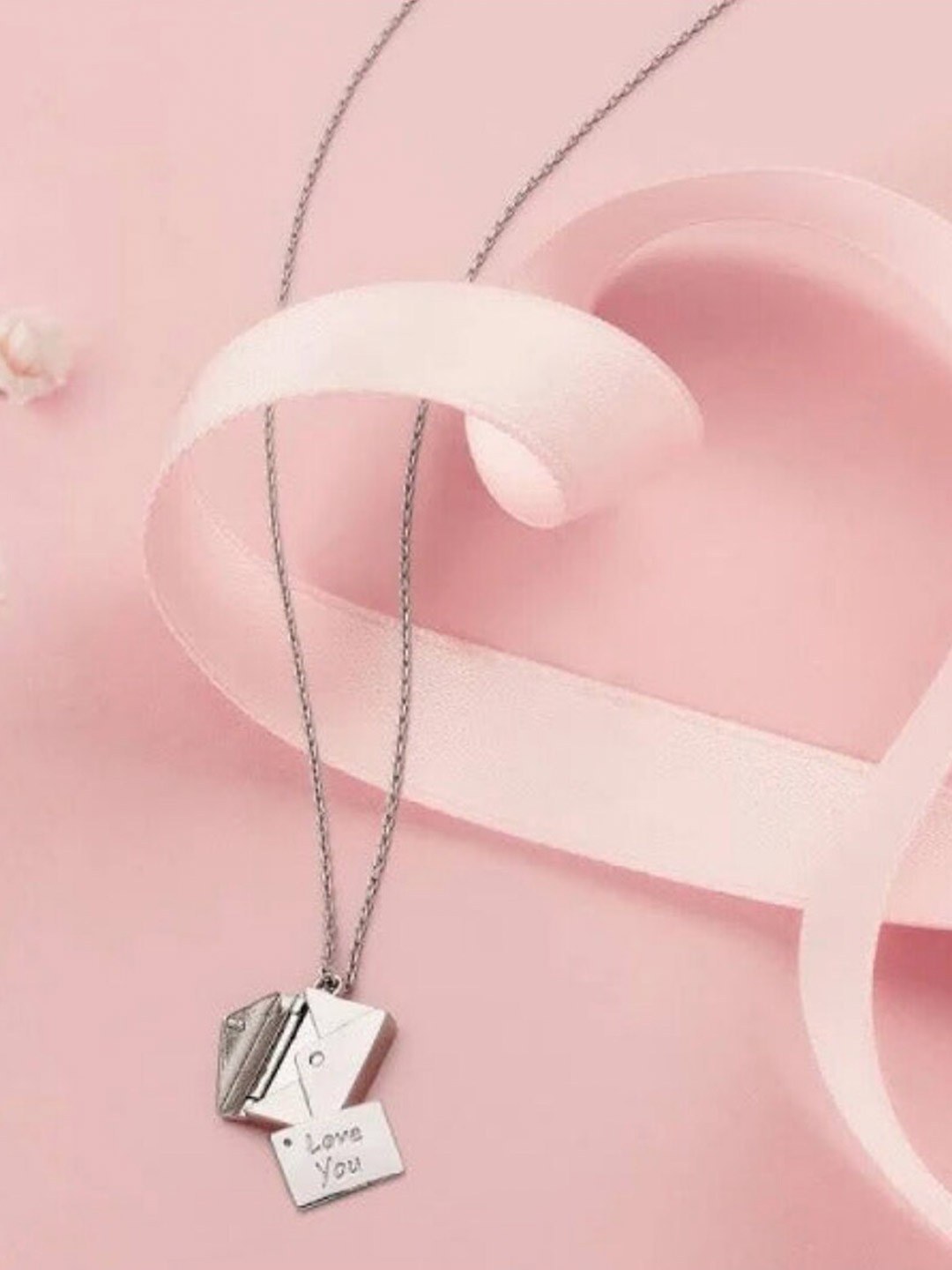 

DressBerry Stainless Steel Love Letter Pendant With Chain, Silver