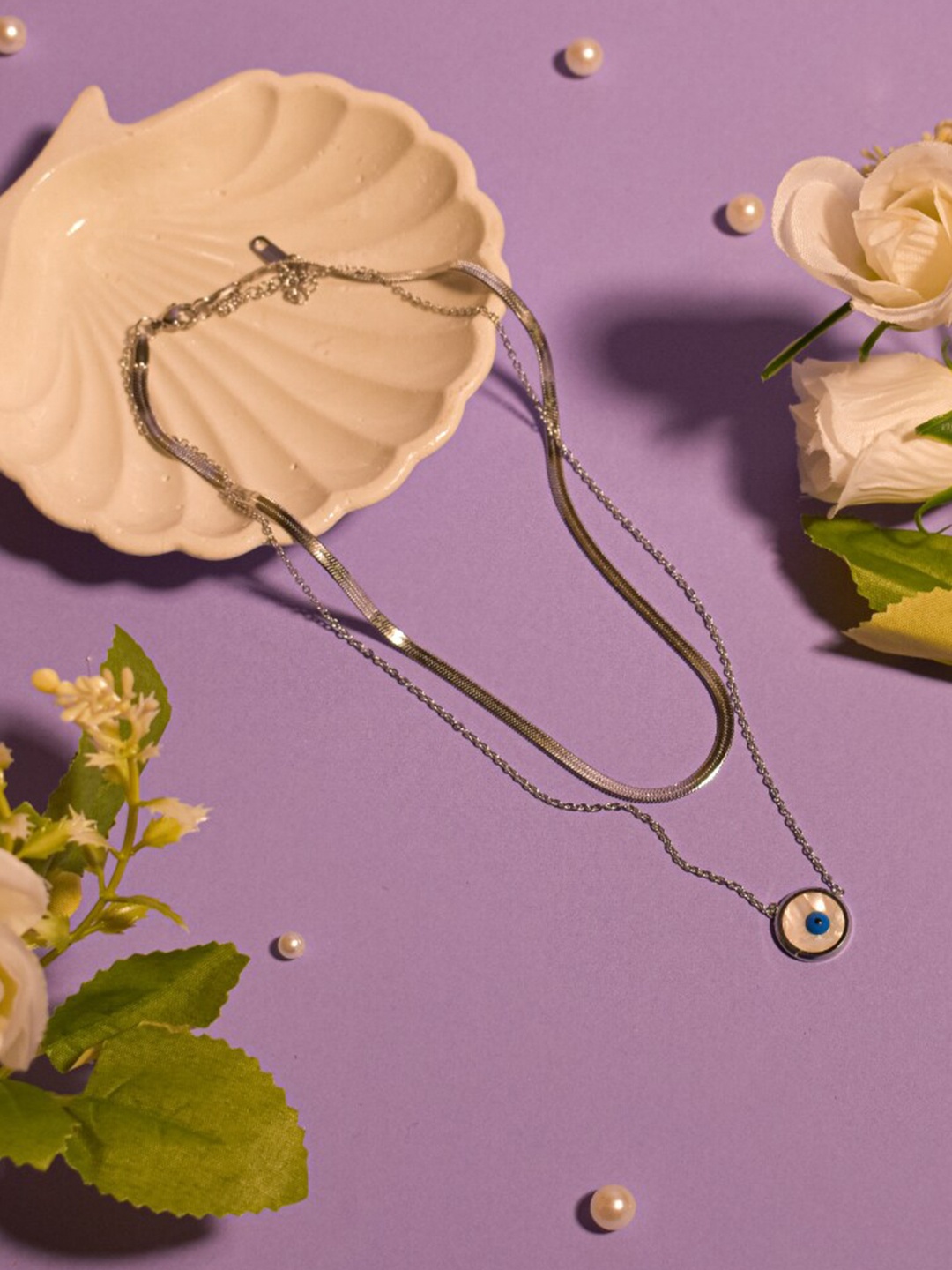 

DressBerry Silver Toned Minimal Layered Necklace