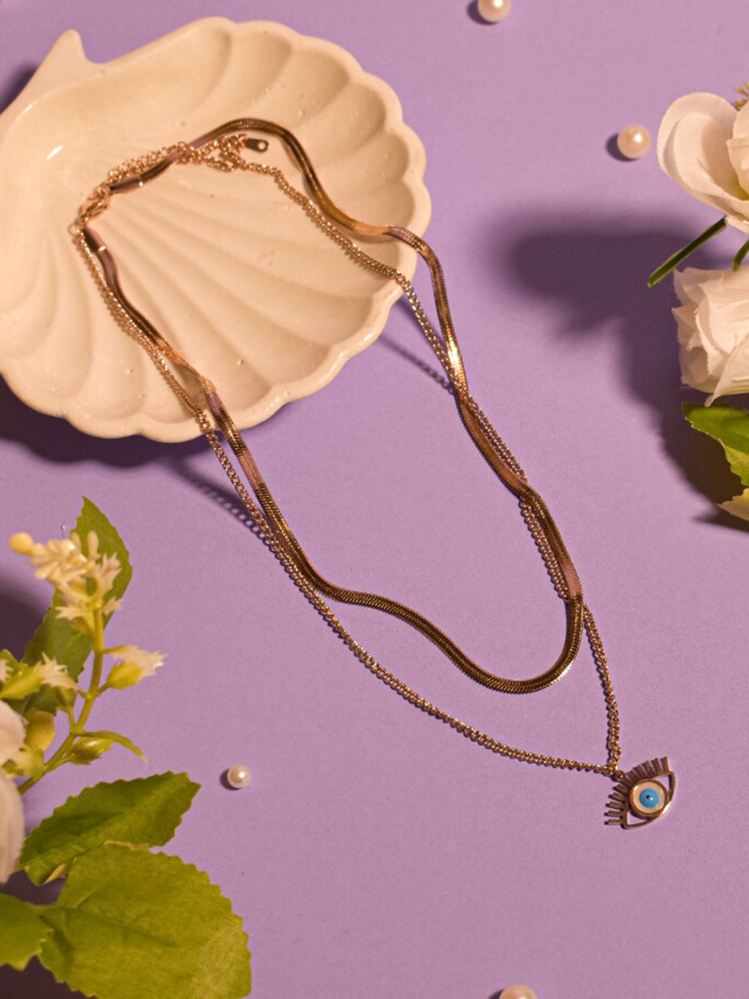 

DressBerry Rose Gold Toned Minimal Necklace