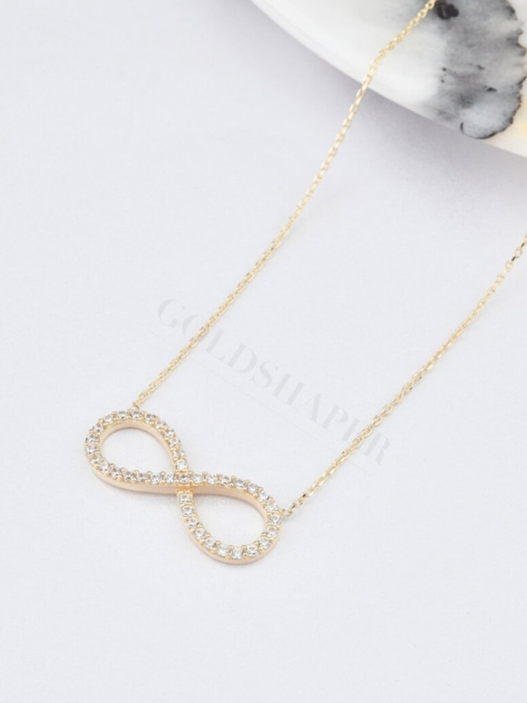 

SALTY Infinity Love Crystal Necklace for Women, Gold