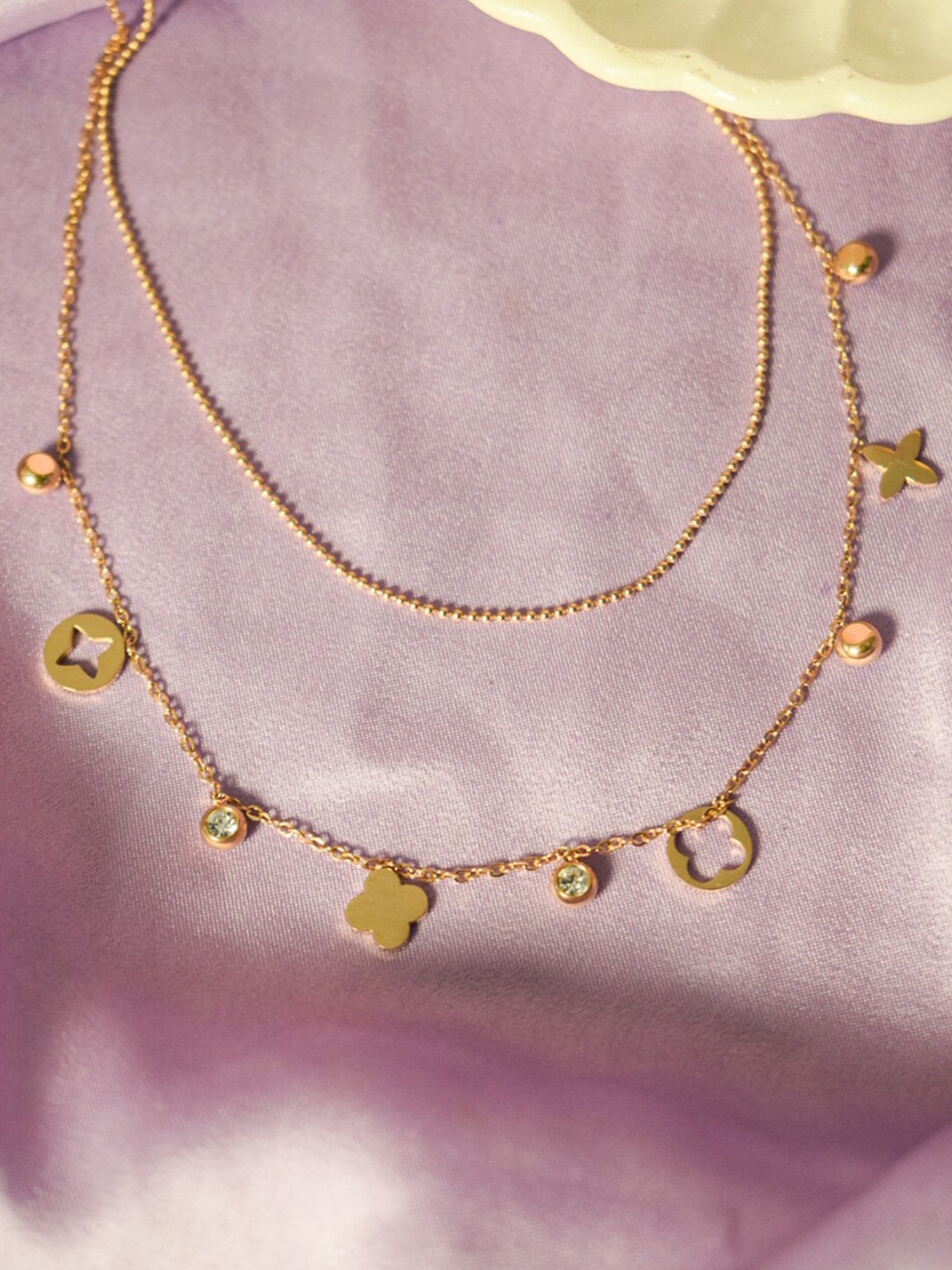 

DressBerry Gold toned Layered Stainless Steel Necklace