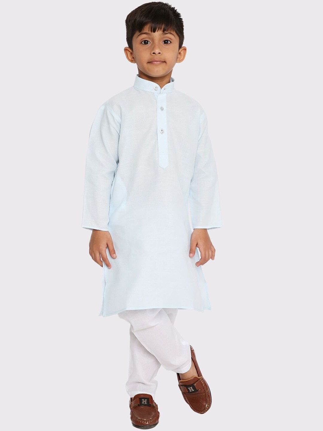

Maharaja Boys Band Collar Regular Kurta with Pyjamas, Blue