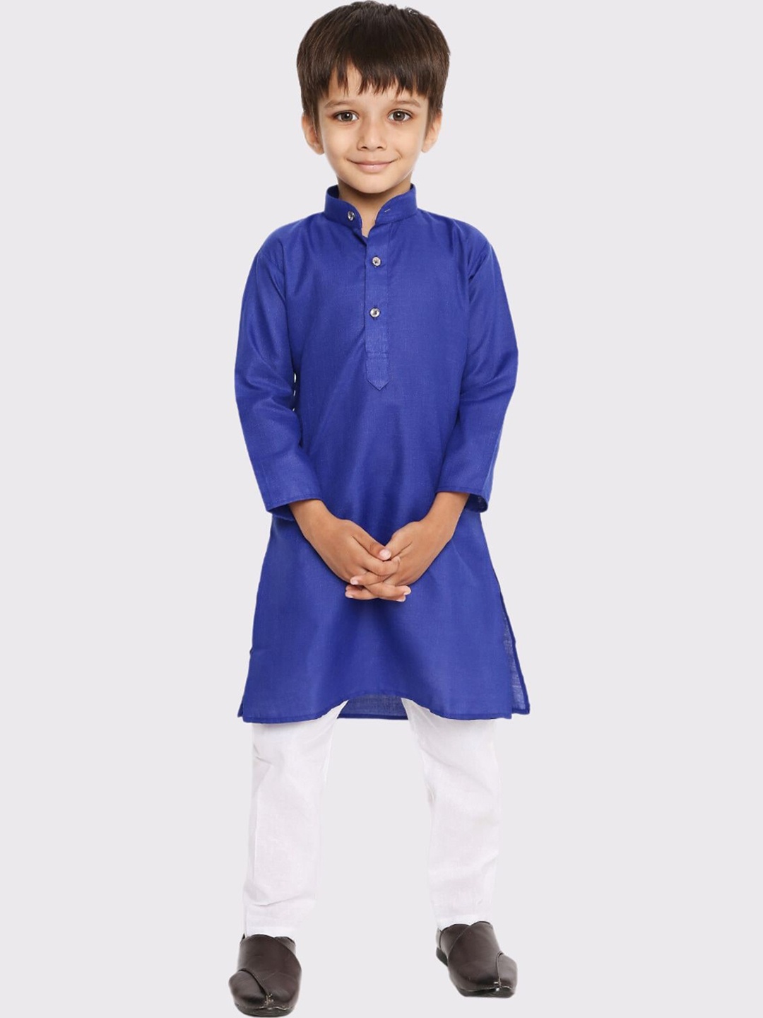 

Maharaja Boys Band Collar Regular Kurta With Pyjamas, Blue