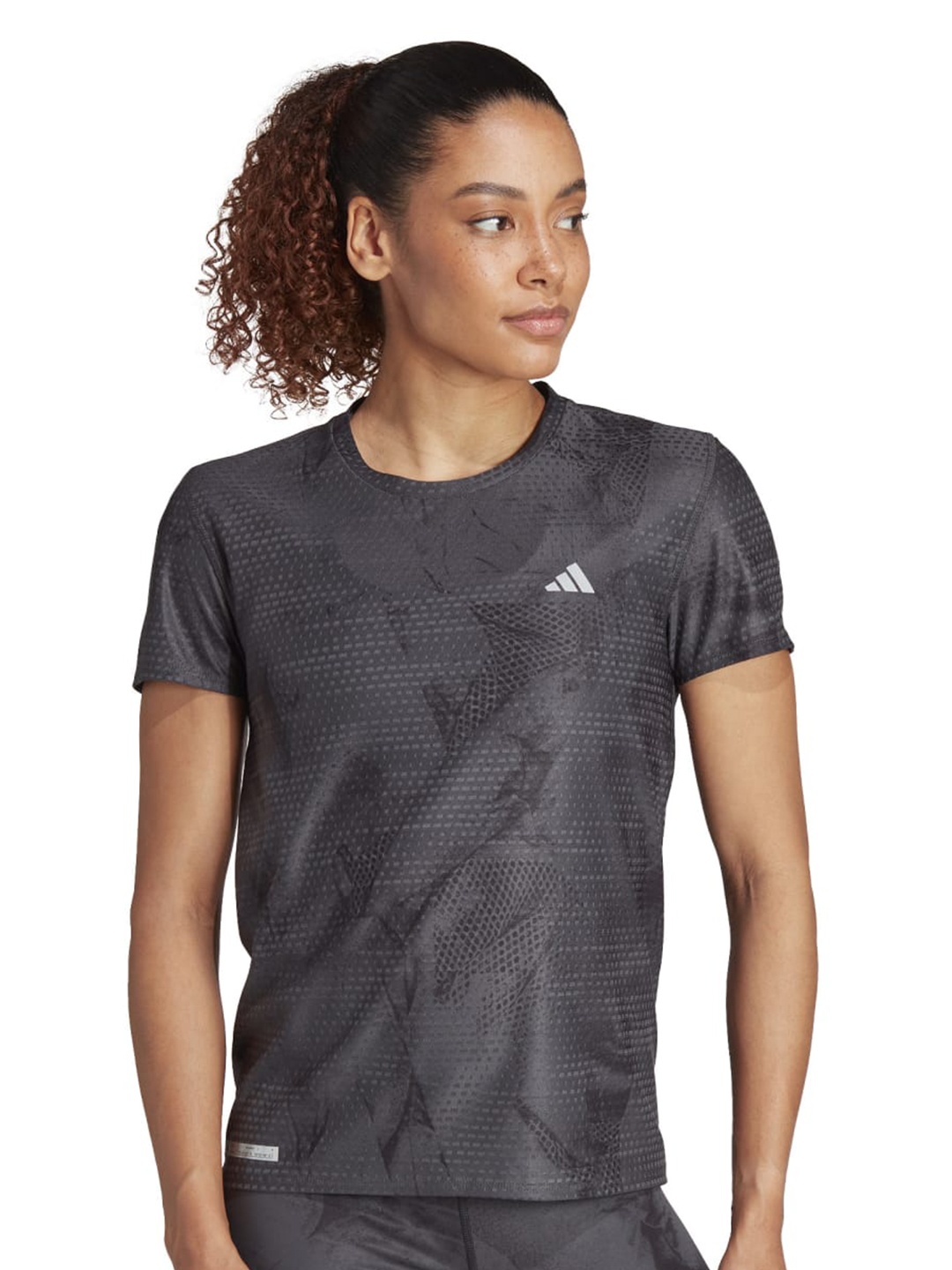 

ADIDAS ULTAOP HR Printed Round Neck T-shirt, Grey
