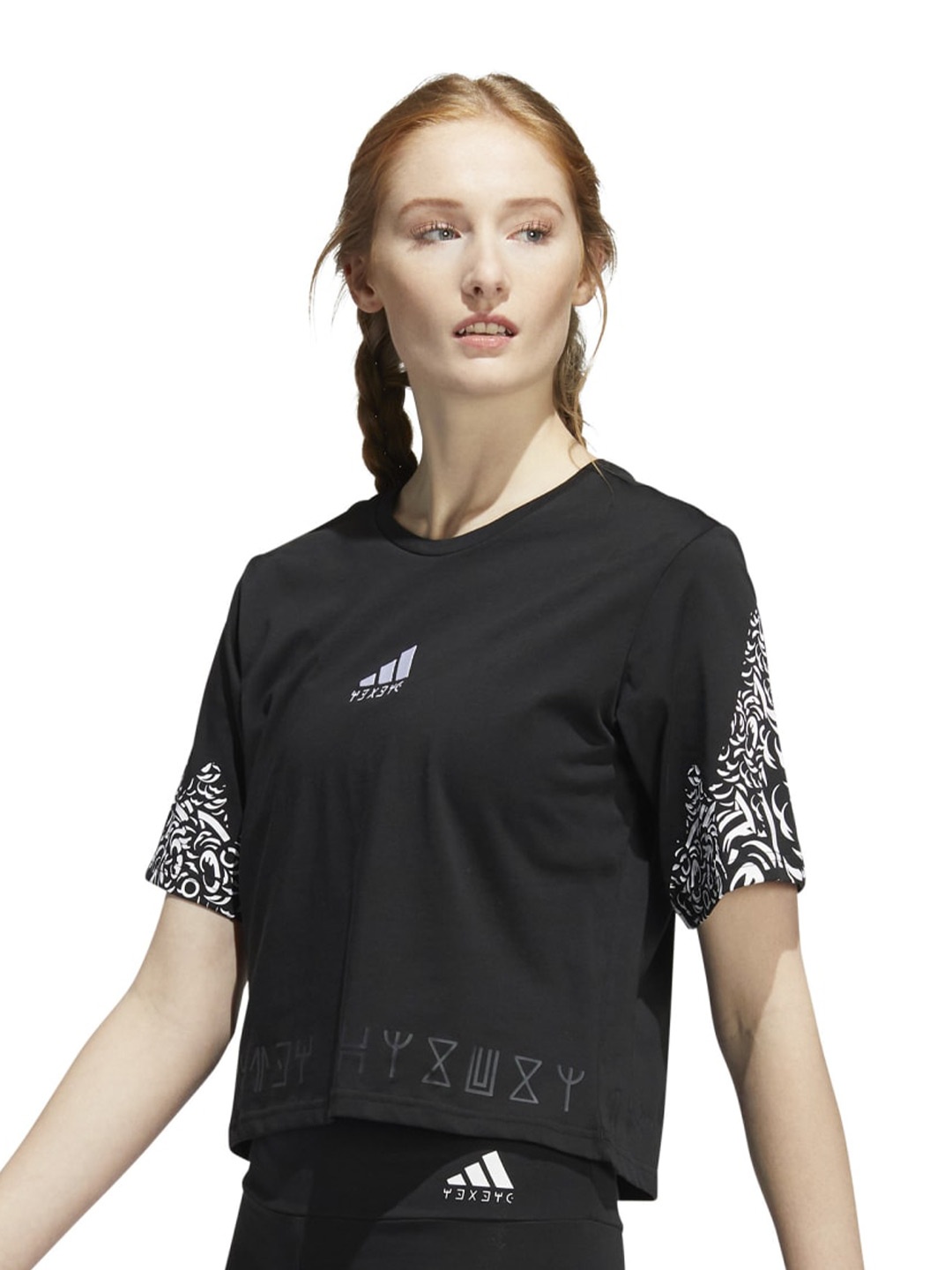 

ADIDAS Revised T1500 Printed Round Neck Cotton T-shirt, Black