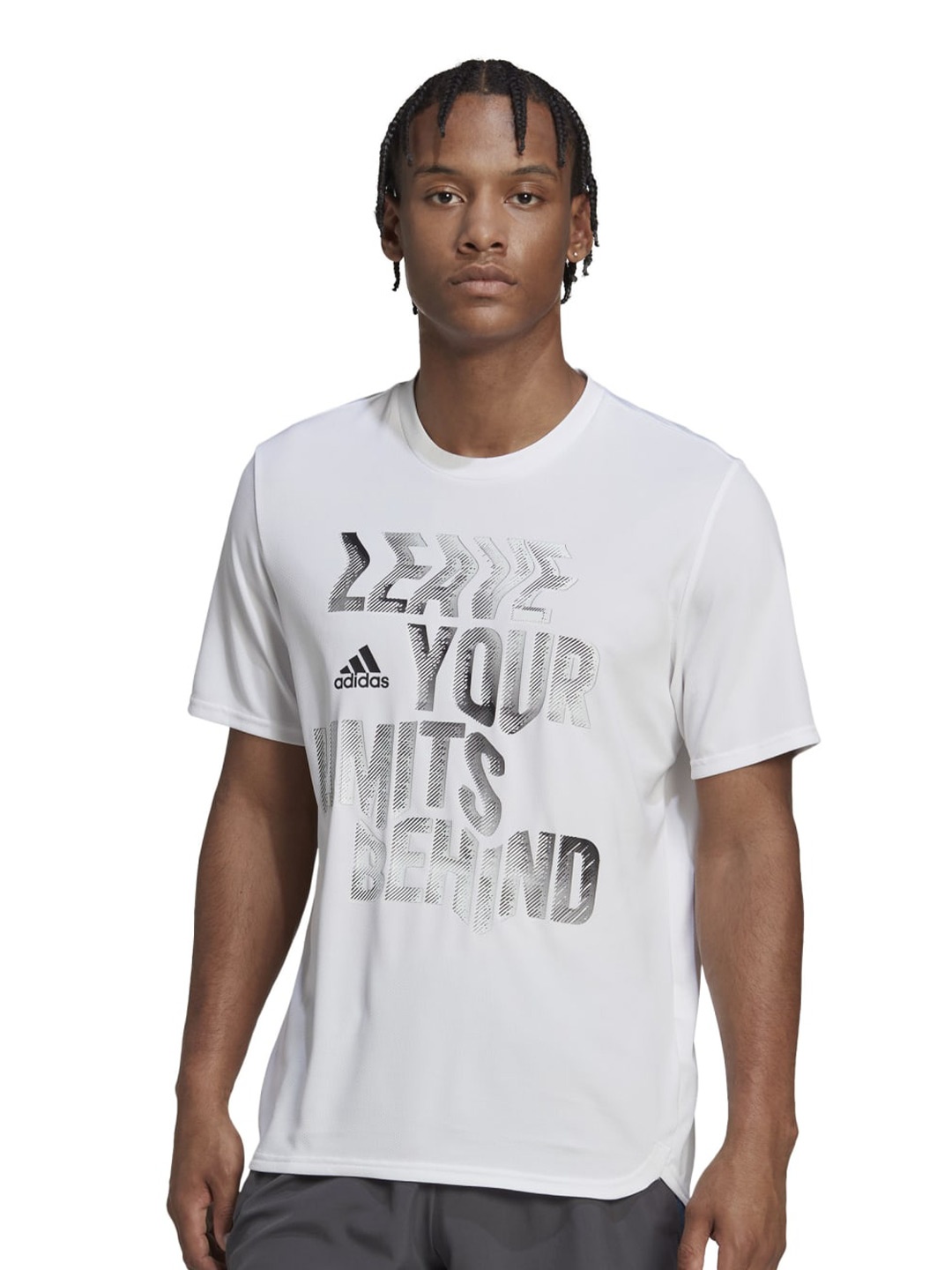 

ADIDAS M Hit D4M Printed Crew Neck T-shirt, White