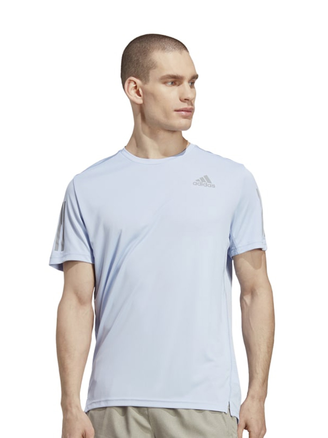 

ADIDAS OWN THE RUN Round Neck Short Sleeves T-shirt, Blue