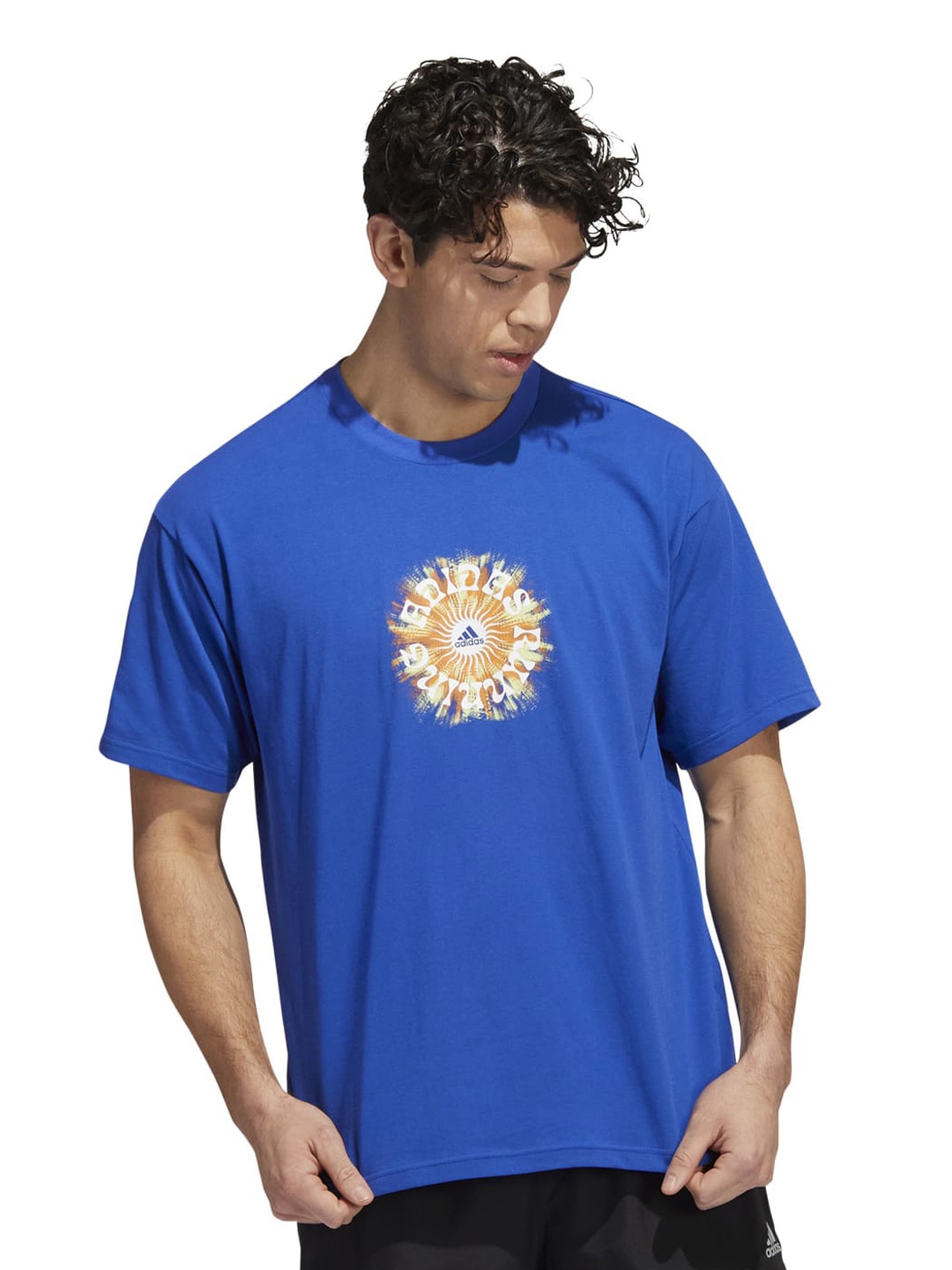 

ADIDAS BTN UNITEFIT Printed Relaxed-Fit T-Shirt, Blue