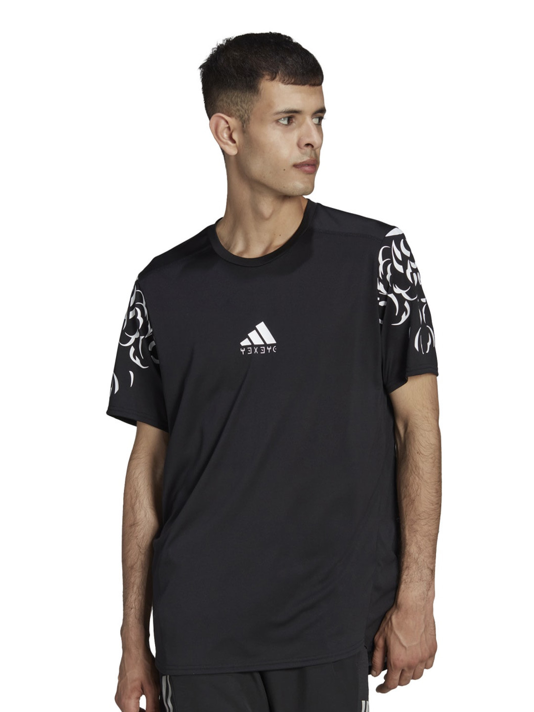 

ADIDAS BP2 AF RUN TEE Brand Logo Printed Short Sleeves Running T-Shirt, Black