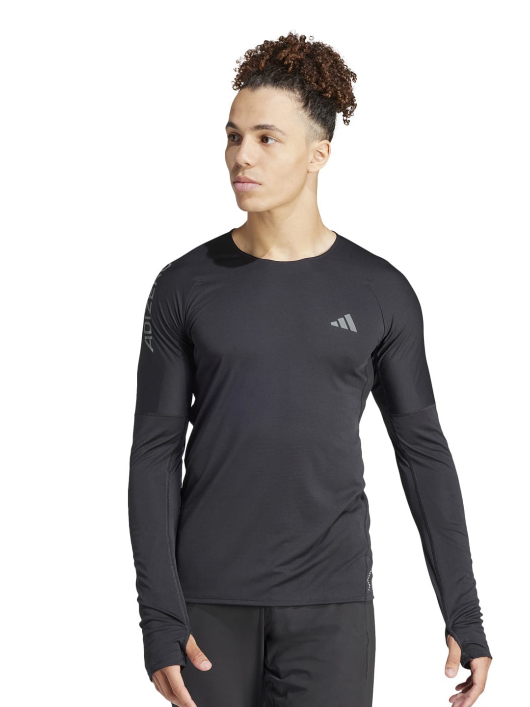 

ADIDAS AZ L LS Slim Fit Running Tshirts, Black