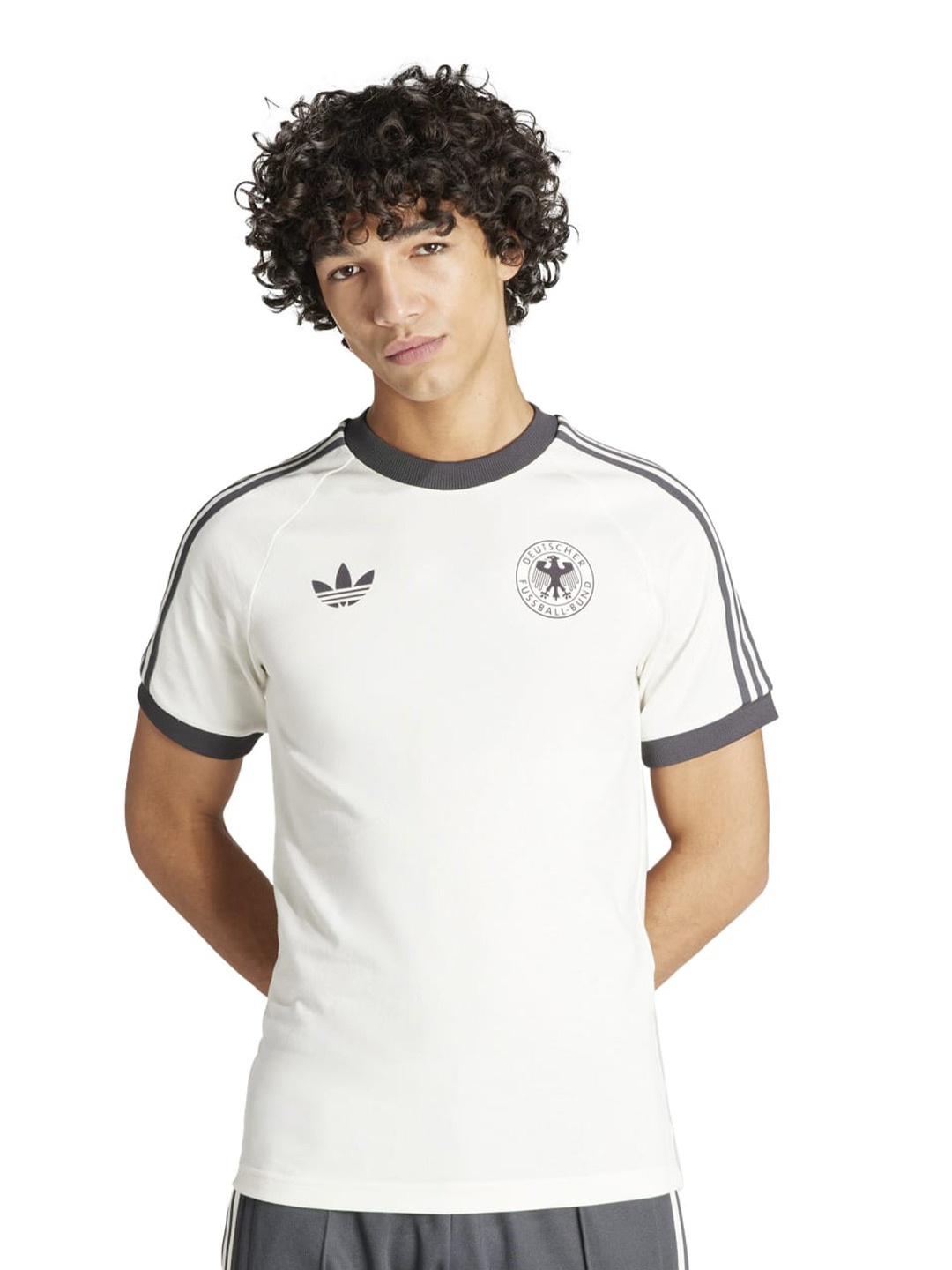 

ADIDAS DFB OG 3S TEE Raglan Sleeves Sports Cotton Tshirts, White