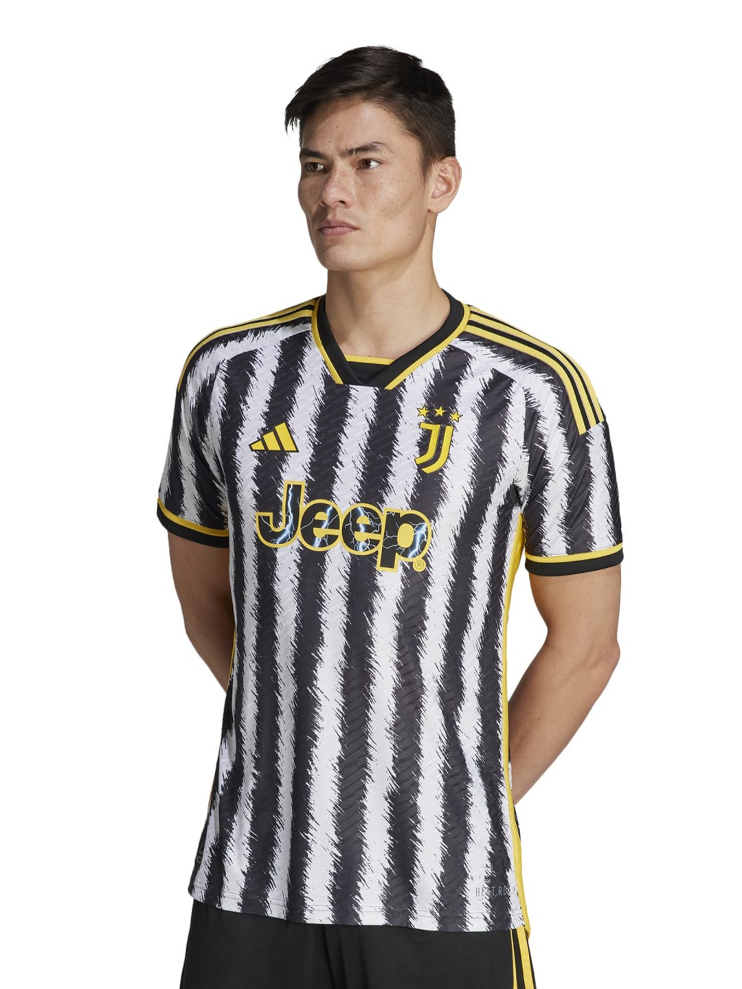 

ADIDAS JUVE H JSY AU Printed Slim-Fit Short Sleeves T-Shirt, Black