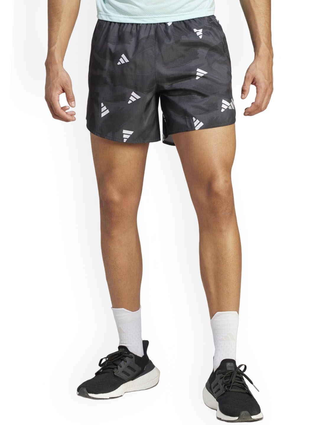 

ADIDAS Men Graphic Printed Mid-Rise Sports Shorts, Black