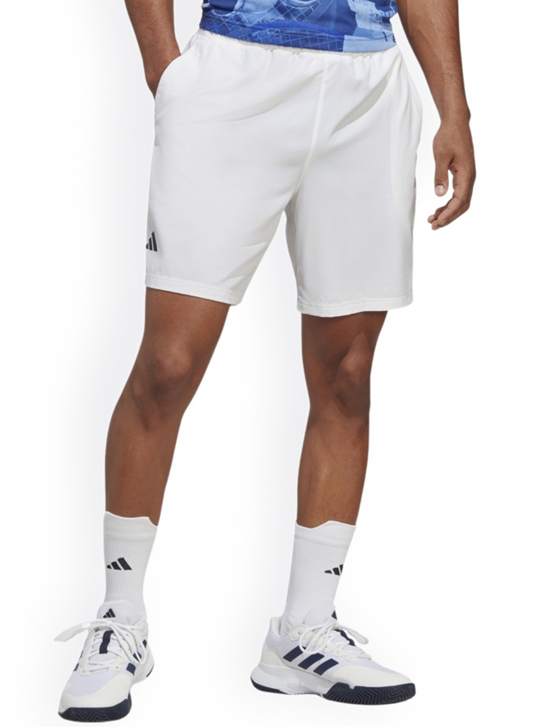 

ADIDAS Club Sw Men Brand Logo Print Mid Rise Sports Shorts, White